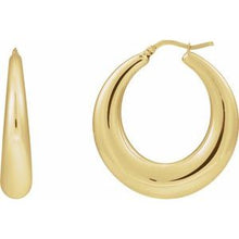 14K Yellow 37.2 mm Electroform Puffed Hoop Earrings 689333:100:P