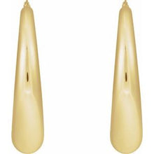 14K Yellow 37.2 mm Electroform Puffed Hoop Earrings 689333:100:P