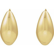 14K Yellow Electroform Tapered 25.1 mm Hoop Earrings 689334:100:P