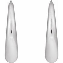 Sterling Silver 37.2 mm Electroform Puffed Hoop Earrings 689333:101:P