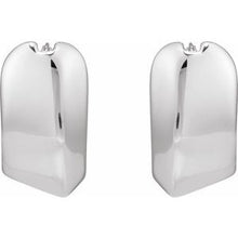 Sterling Silver Electroform 18.3 mm Puffed Hoop Earrings 689336:101:P