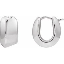 Sterling Silver Electroform 18.3 mm Puffed Hoop Earrings 689336:101:P