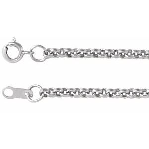 Sterling Silver 2 mm Rolo 7" Chain CH432:240034:P