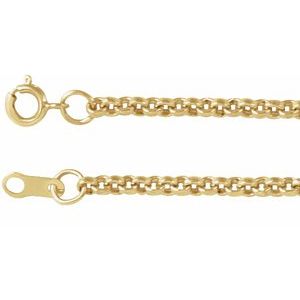 14K Yellow Gold-Filled 2 mm Rolo 16" Chain CH432:217:P