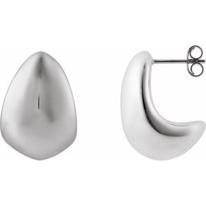 Sterling Silver Electroform Teardrop Earrings 689331:101:P