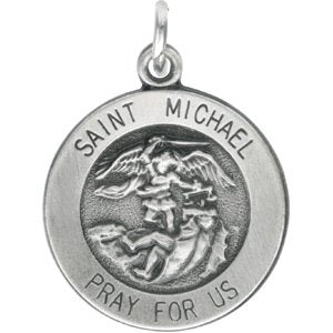 Sterling Silver St. Michael Medal Pendant R5052:144035:P