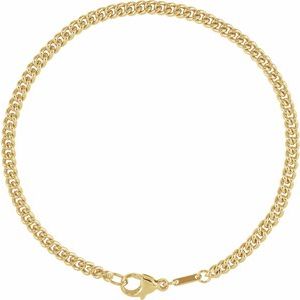 14K Yellow 3.4 mm Curb 8" Chain CH1276:100:P