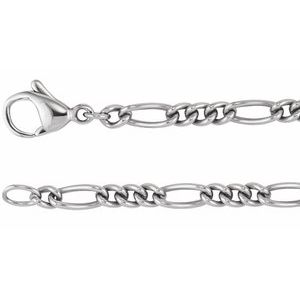 Titanium 3.6 mm Curbed Figaro 8" Chain CH1275:100:P