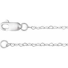 14K White .8 mm Heart 7