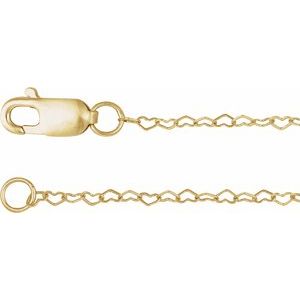 14K Yellow .8 mm Heart 7" Chain CH1254:101:P