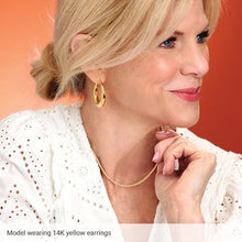 14K Yellow 37.2 mm Electroform Puffed Hoop Earrings 689333:100:P