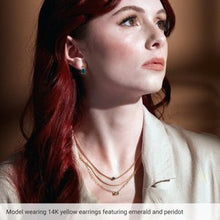 Sterling Silver Lab-Grown Emerald & Natural Peridot Dangle Earrings 88678:121:P