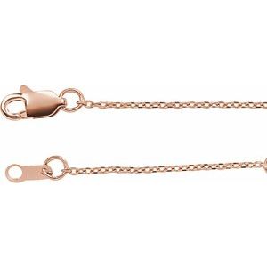 14K Rose 1 mm Diamond-Cut Cable 24" Chain CH1101:628:P