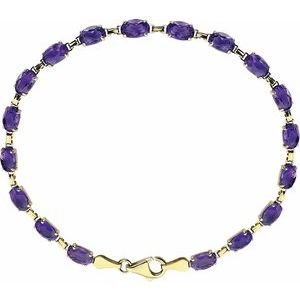 14K Yellow Natural Amethyst 7.25" Bracelet 651539:101:P