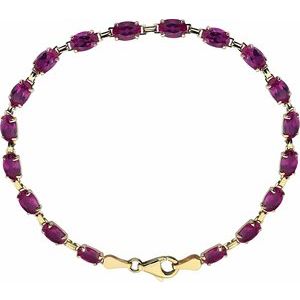 14K Yellow Lab-Grown Ruby 7.25" Bracelet 651539:103:P