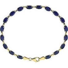 14K Yellow Lab-Grown Blue Sapphire 7.25