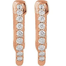 14K Rose 1/4 CTW Lab-Grown Diamond Inside-Outside 14.5 mm Hinged Hoop Earrings 650183:LG609:P