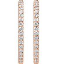 14K Rose 3 CTW Lab-Grown Diamond Inside-Outside 34.5 mm Hinged Hoop Earrings 650183:LG626:P