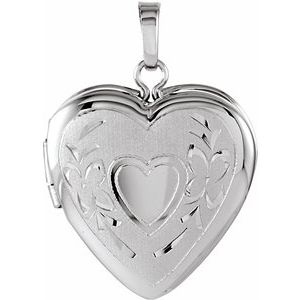 Sterling Silver Engravable Heart Locket