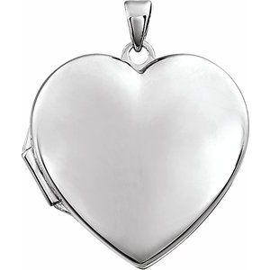 14K White Engravable Heart Locket  86053:1001:P