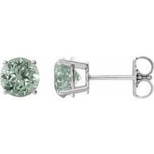 Sterling Silver 8 mm Lab-Grown Green Sapphire Stud Earrings 1874:70576:P