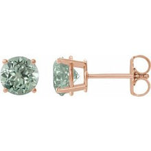 14K Rose 8 mm Lab-Grown Green Sapphire Stud Earrings 1874:70504:P