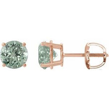 14K Rose 8 mm Lab-Grown Green Sapphire Stud Earrings 1874:70774:P