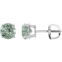 Sterling Silver 8 mm Lab-Grown Green Sapphire Stud Earrings 1874:70846:P
