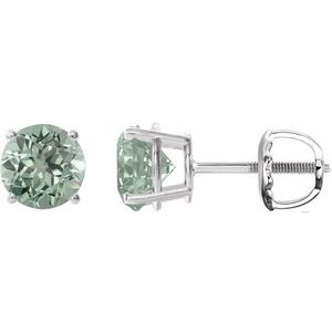 Platinum 8 mm Lab-Grown Green Sapphire Stud Earrings 1874:70828:P