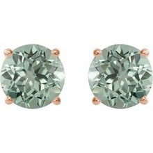 14K Rose 8 mm Lab-Grown Green Sapphire Stud Earrings 1874:70504:P