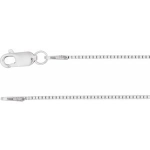 14K White .75 mm Box 18" Chain CH619:288082:P