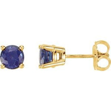 14K Yellow 5 mm Lab-Grown Blue Sapphire Earrings 68619:131:P