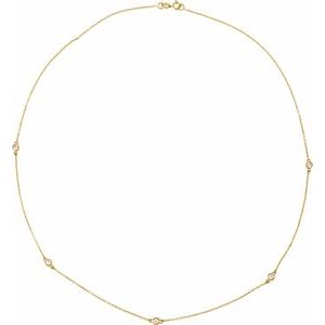 14K Yellow 1/4 CTW Lab-Grown Diamond 5-Station 18" Necklace 68577:LG639:P