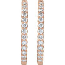 14K Rose 5 CTW Lab-Grown Diamond Inside-Outside Hinged 37.8 mm Hoop Earrings 653631:LG644:P