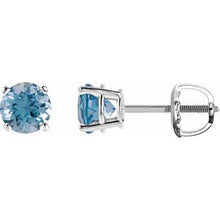 Platinum 6 mm Natural Aquamarine Stud Earrings 1874:70638:P