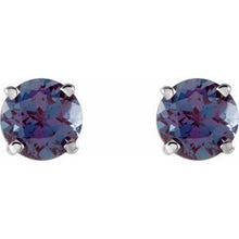 14K White 5 mm Lab-Grown Alexandrite Stud Earrings 1874:70136:P
