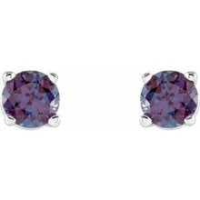 14K White 4 mm Lab-Grown Alexandrite Stud Earrings 1874:70134:P