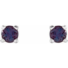 14K White 2.5 mm Lab-Grown Alexandrite Stud Earrings 1874:70132:P