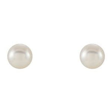 14K Yellow Cultured White Freshwater Pearl Earrings 1605:103:P