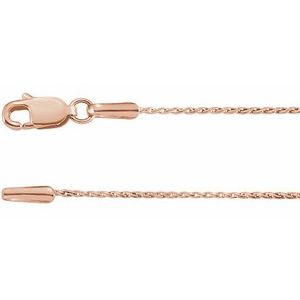 14K Rose .8 mm Wheat 16" Chain 
 CH1021:1011:P