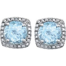 Sterling Silver Natural Sky Blue Topaz & .015 CTW Natural Diamond Earrings 650167:110:P