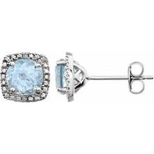 Sterling Silver Natural Sky Blue Topaz & .015 CTW Natural Diamond Earrings 650167:110:P