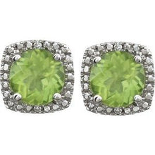 Sterling Silver Natural Peridot & .015 CTW Natural Diamond Earrings 650167:103:P