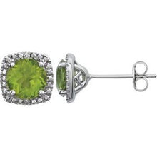 Sterling Silver Natural Peridot & .015 CTW Natural Diamond Earrings 650167:103:P