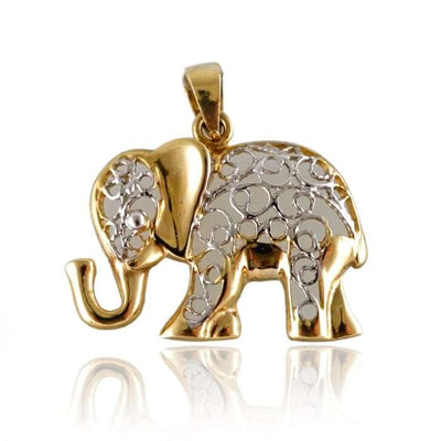 14k Yellow Gold Small Elephant Pendant