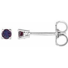 14K White 2.5 mm Lab-Grown Alexandrite Stud Earrings 1874:70132:P