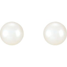 Sterling Silver 8-8.5 mm Cultured White Freshwater Pearl Earrings 21372:106:P