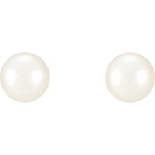 Sterling Silver 6-6.5 mm Cultured White Freshwater Pearl Earrings 21372:104:P