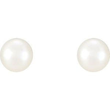 Sterling Silver 5-5.5 mm Cultured White Freshwater Pearl Earrings 21372:103:P