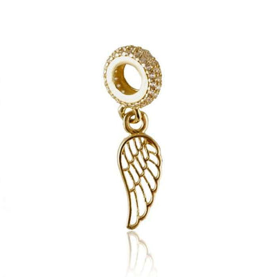 14k Yellow Gold Wing Charm